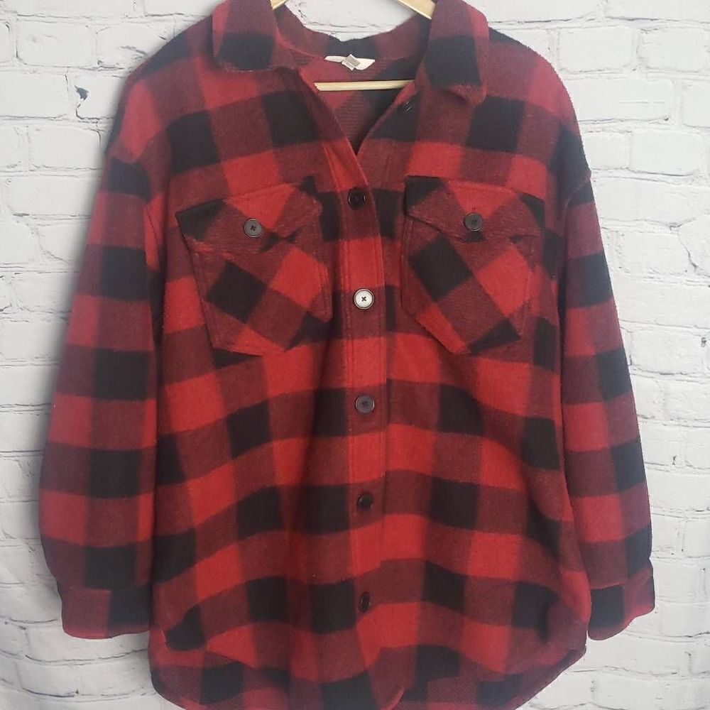 Terra‎ & Sky Red and Black Plaid Button Up Jacket - Picture 14 of 16